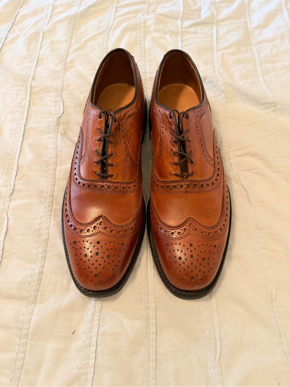 Allen Edmonds Tan Brown Wingtip Brogue Oxfords